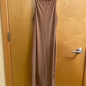 Fashion Nova Brown Sleeveless Halter Maxi Dress